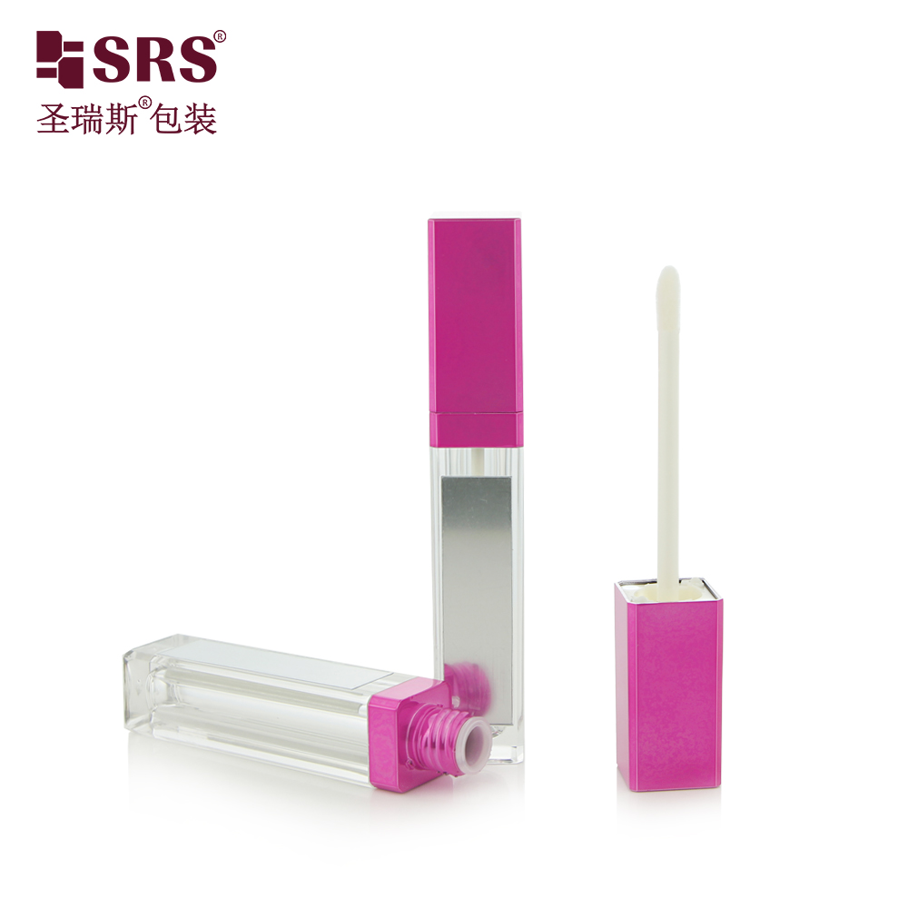 Free Sample Empty 4ml Lipgloss Tube Packaging Transparent Lip Gloss Container With Brush