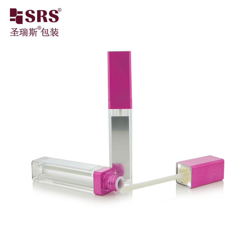 Free Sample Empty 4ml Lipgloss Tube Packaging Transparent Lip Gloss Container With Brush