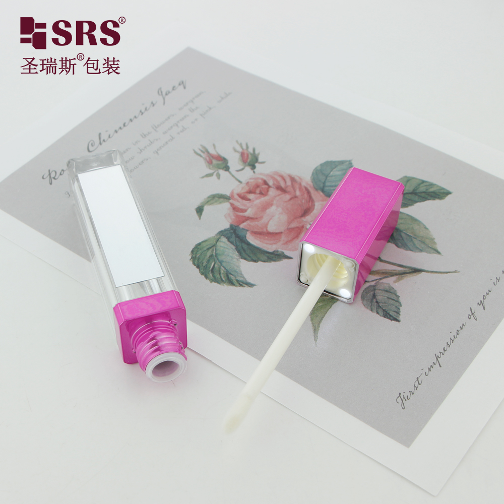 Free Sample Empty 4ml Lipgloss Tube Packaging Transparent Lip Gloss Container With Brush