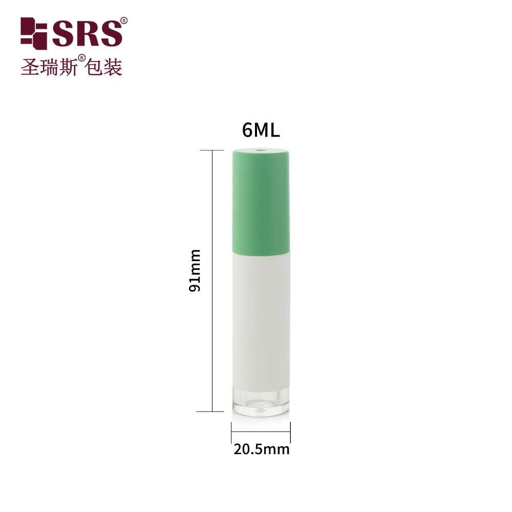 White Manufacturer Customized Matte Lip Glaze Tube with Green Cap For Eyeliner Growth Liquid Cosmetic Packaging