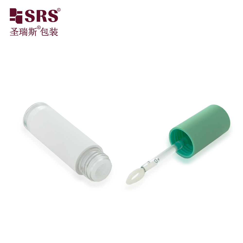 White Manufacturer Customized Matte Lip Glaze Tube with Green Cap For Eyeliner Growth Liquid Cosmetic Packaging