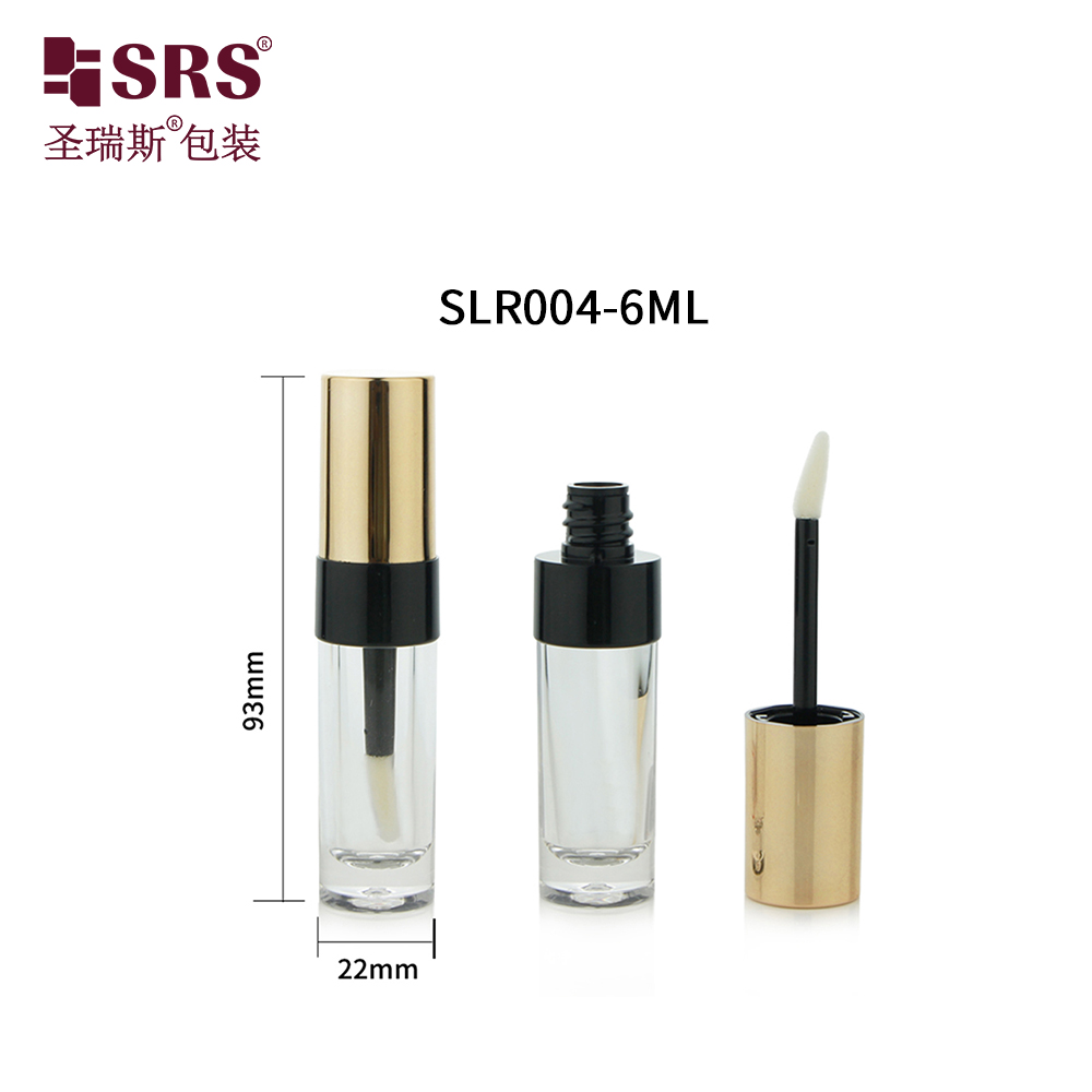 Thick Glass Like ABS Plastic Tube Container for Lip Glaze Packaging with Gold Cap