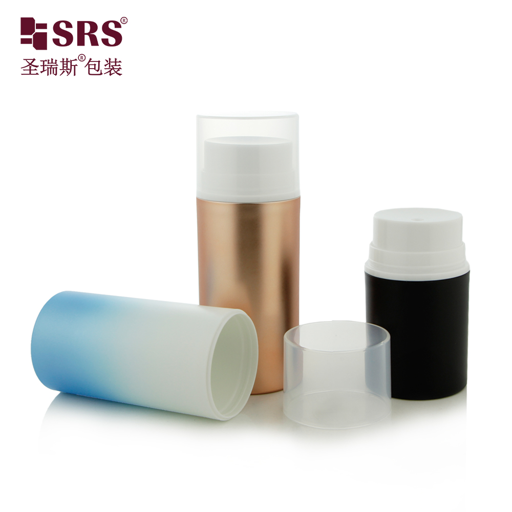 Empty Hair Gel Cosmetic Packaging Injection PP PCR Recycled Airless Lotion Bottle