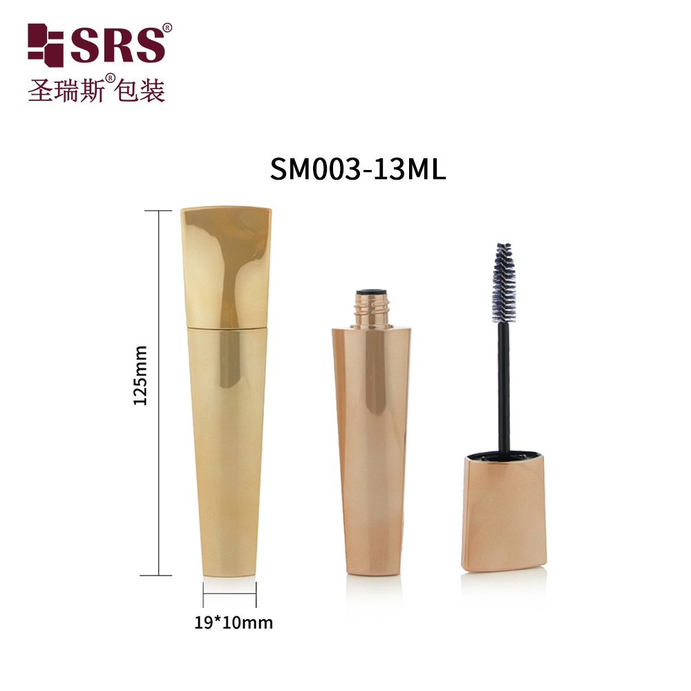 Luxury Metallic Shiny Gold Logo Printed Cosmetic Package Wholesale 13ml Eyebrow Tint Tube Mascara Tube