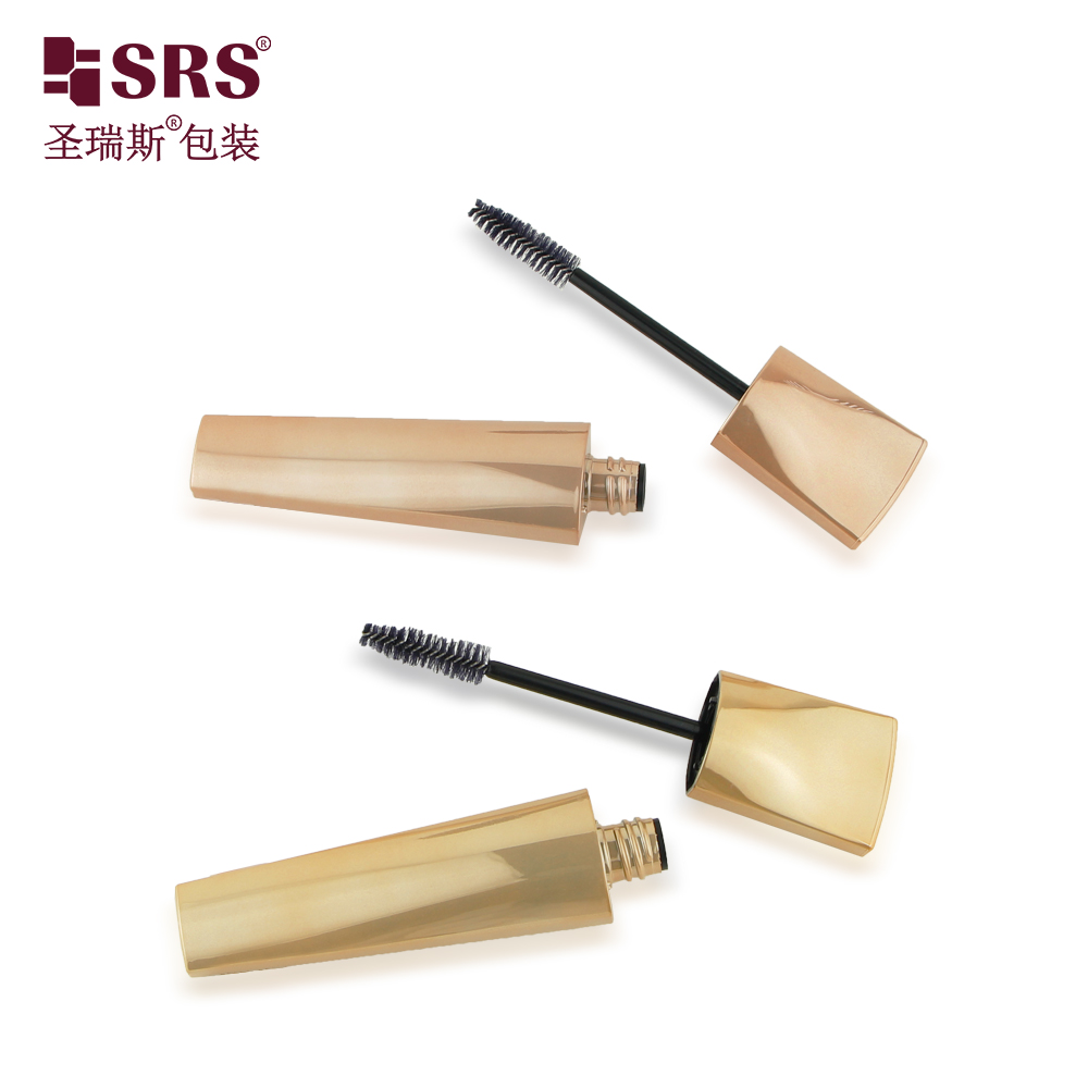 Luxury Metallic Shiny Gold Logo Printed Cosmetic Package Wholesale 13ml Eyebrow Tint Tube Mascara Tube