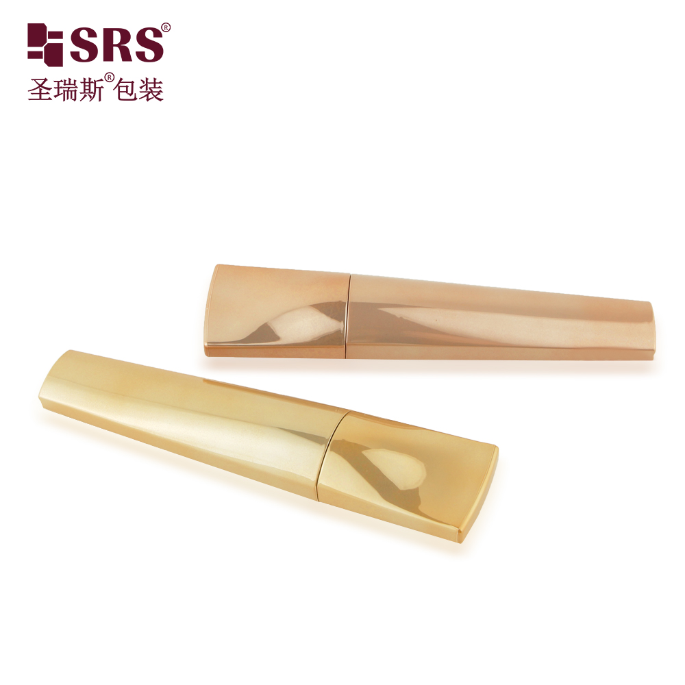 Luxury Metallic Shiny Gold Logo Printed Cosmetic Package Wholesale 13ml Eyebrow Tint Tube Mascara Tube