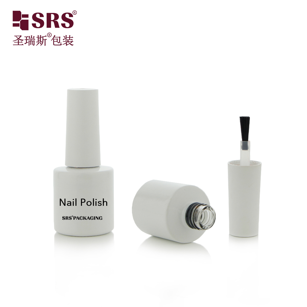 Customized 8ml White Color Glass Nail Polish Bottle Gel Polish Empty Glass Packaging