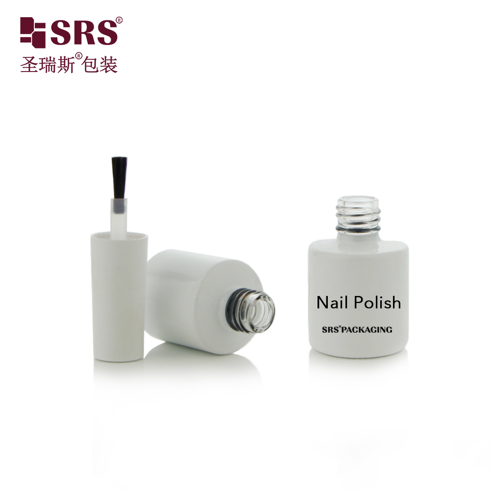 Customized 8ml White Color Glass Nail Polish Bottle Gel Polish Empty Glass Packaging