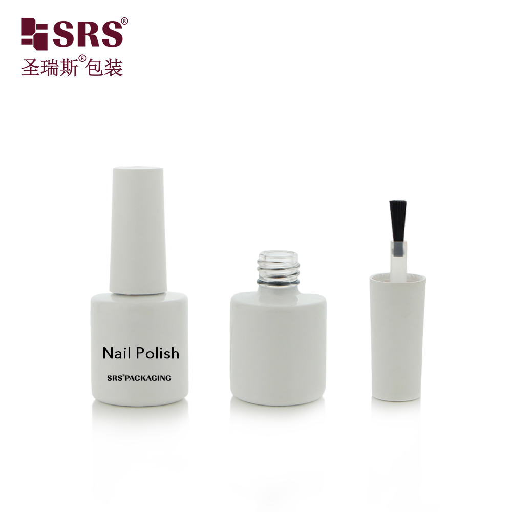 Customized 8ml White Color Glass Nail Polish Bottle Gel Polish Empty Glass Packaging