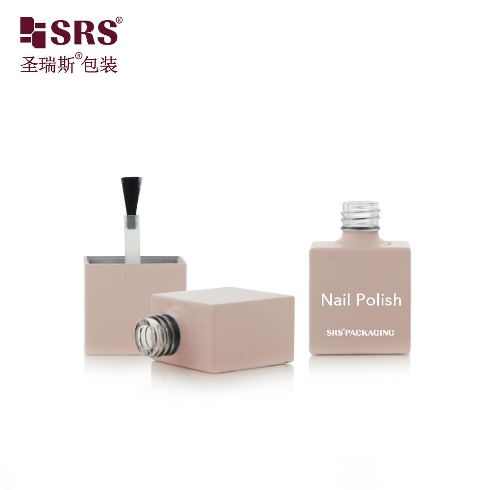 New Design Pink Custom Supplier Private Logo 10ml Luxury Empty Gel Glass nail polish bottle Square Nail Polish Bottle