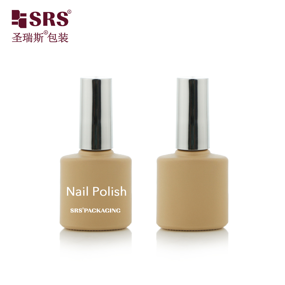 Free sample 15ml Frosted Matte Orange Empty Glass Gel Nail Polish Bottle with Brush