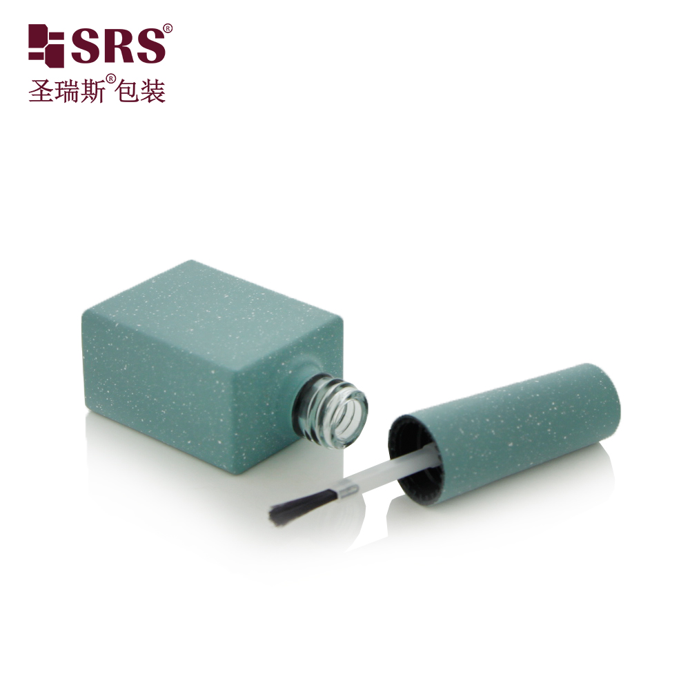 10ml Square Green Wholesale Empty Glass Nail Polish Bottle Portable Small Brush Nail Art Container