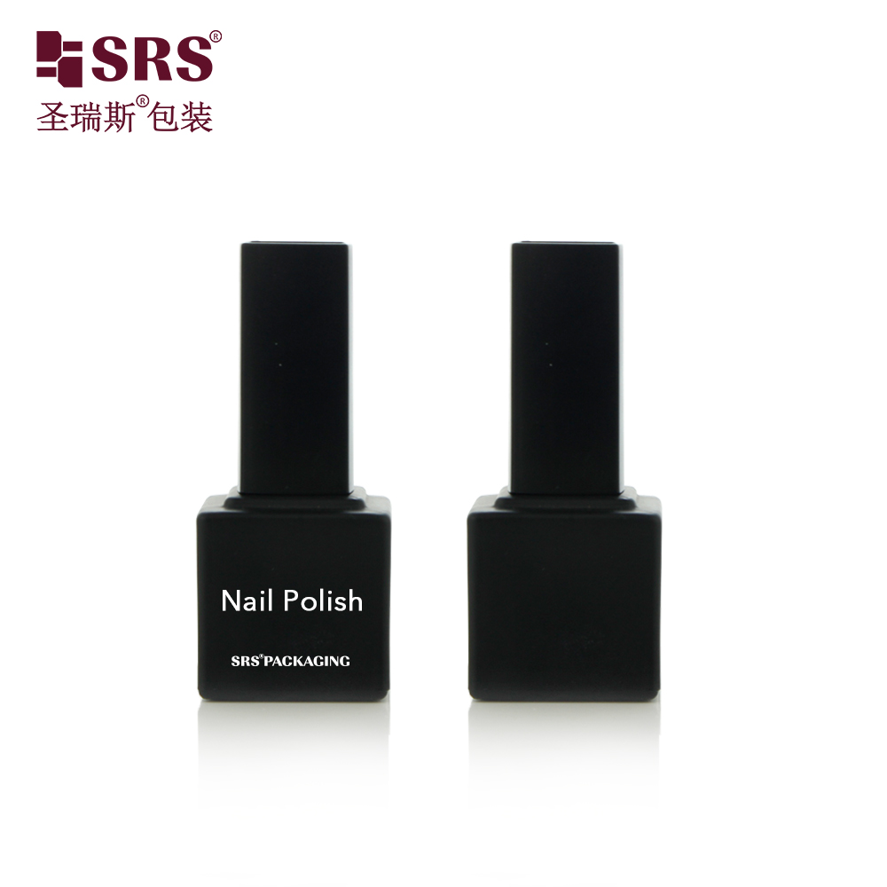 Matte 10ml Black Glass Gel Nail Polish Bottle Manufacture Fancy Cosmetic Packaging