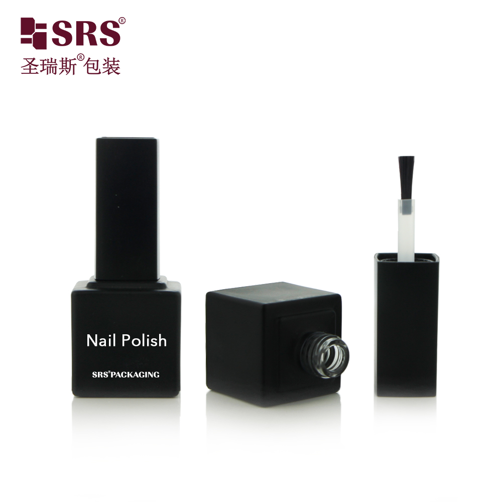 Matte 10ml Black Glass Gel Nail Polish Bottle Manufacture Fancy Cosmetic Packaging