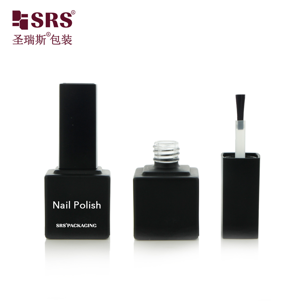 Matte 10ml Black Glass Gel Nail Polish Bottle Manufacture Fancy Cosmetic Packaging