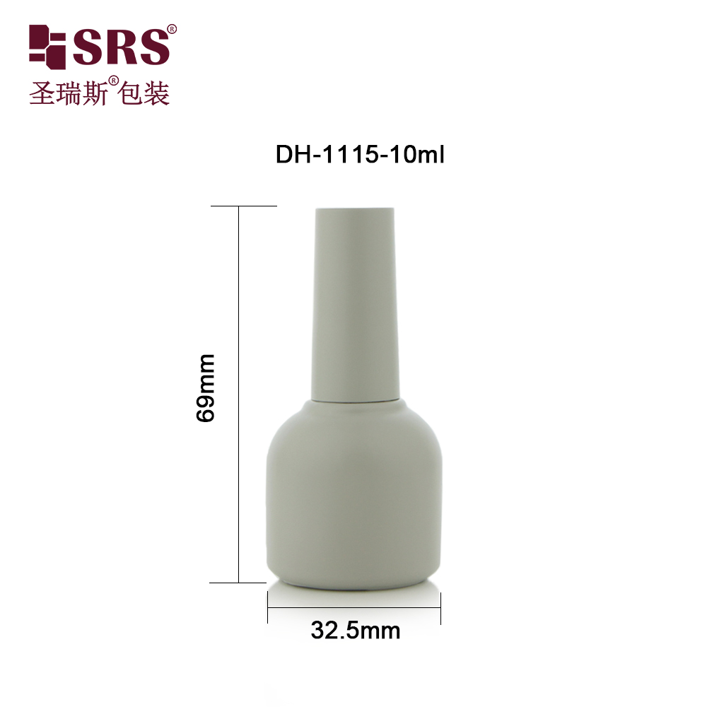 Temperament Gray 10ml Customize UV Gel Empty Glass Round Nail Polish Bottle