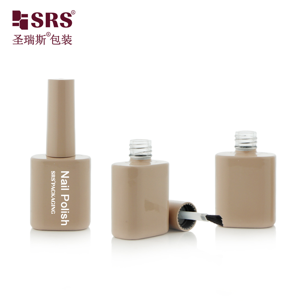 Customized Special Shape 10ml UV Gel Glass Empty Nail Polish Bottle With Brush