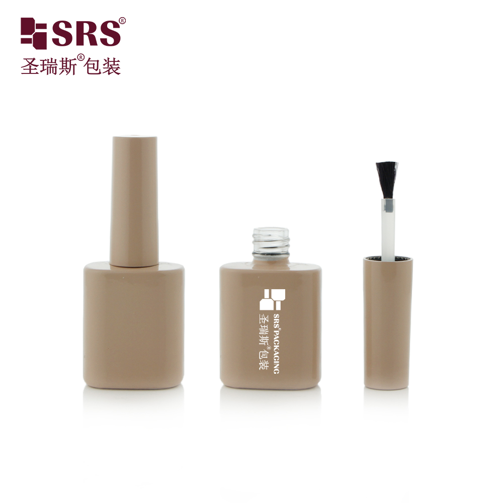 Customized Special Shape 10ml UV Gel Glass Empty Nail Polish Bottle With Brush