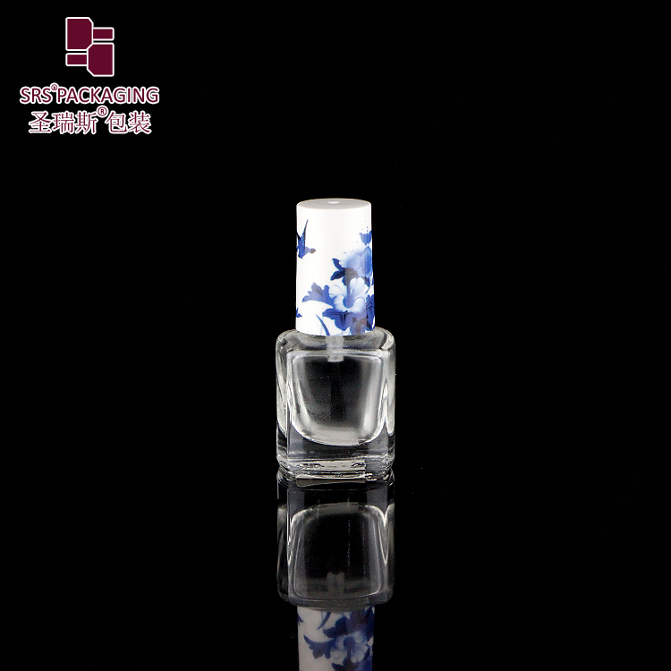 SRS beauty cosmetic packaging 5ml glass nail polish empty bottle with brush cap