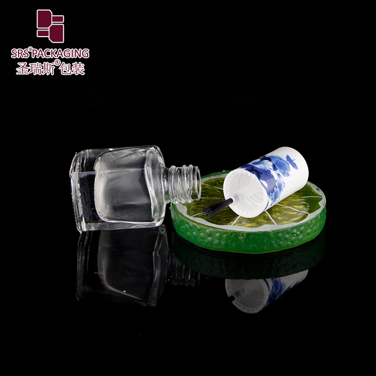 SRS beauty cosmetic packaging 5ml glass nail polish empty bottle with brush cap