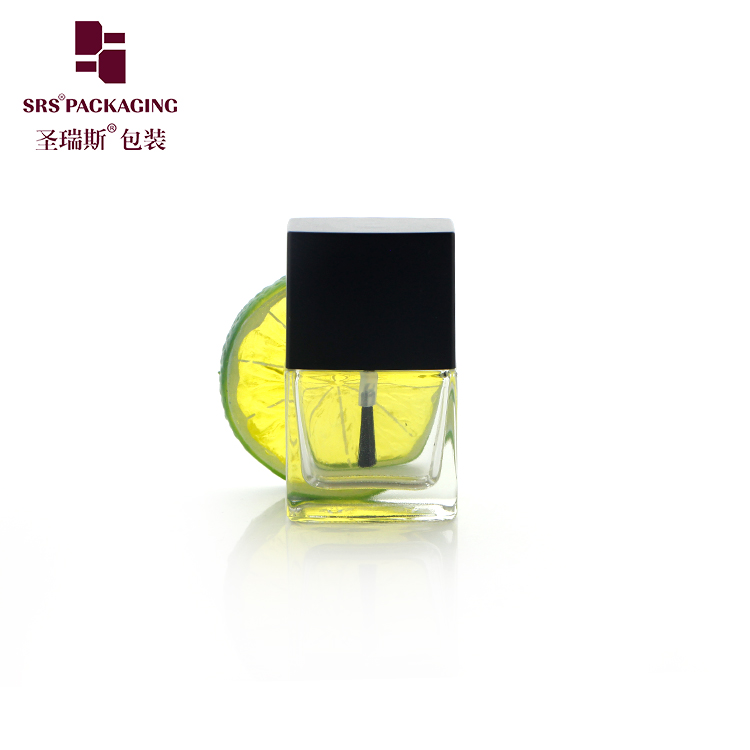 11ml Square Shape Nail Polish Empty Bottle Clear Glass Nail Polish Bottle With Brush