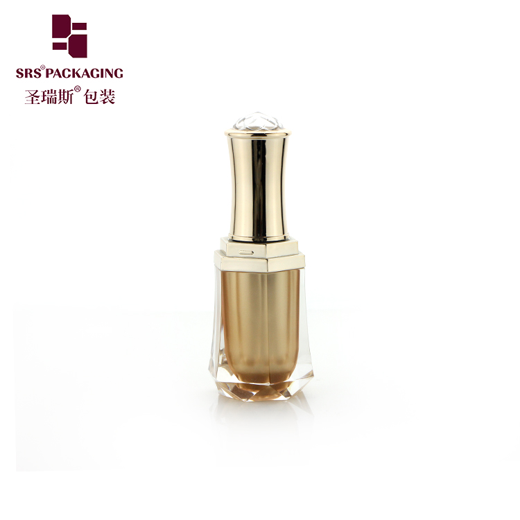 Gold Acrylic 8ml Nail Polish Bottles Empty UV Gel Nail Polish Packaging With Brush