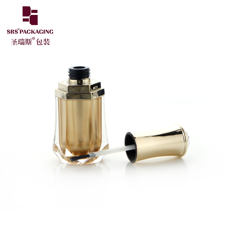 Gold Acrylic 8ml Nail Polish Bottles Empty UV Gel Nail Polish Packaging With Brush