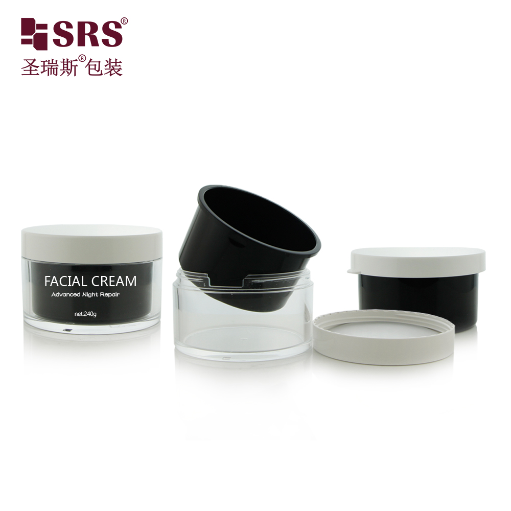 Plastic Cosmetic Replaceable Acrylic Cream Jar 50ml 100ml 240ml Inner Replaced jar Packaging