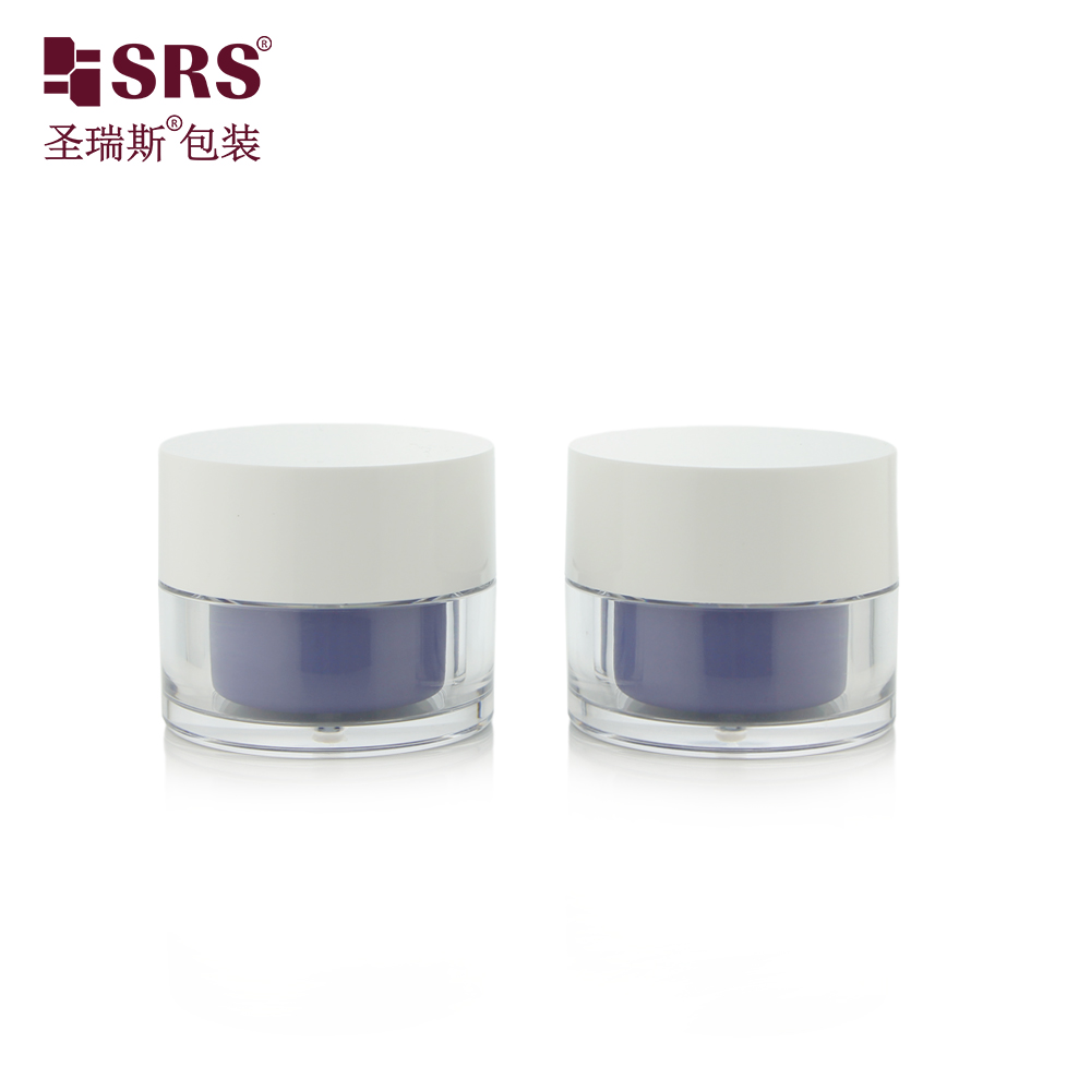 50g Empty PET Double Wall Container Facial Cream Replaceable Refill Cosmetic Jars