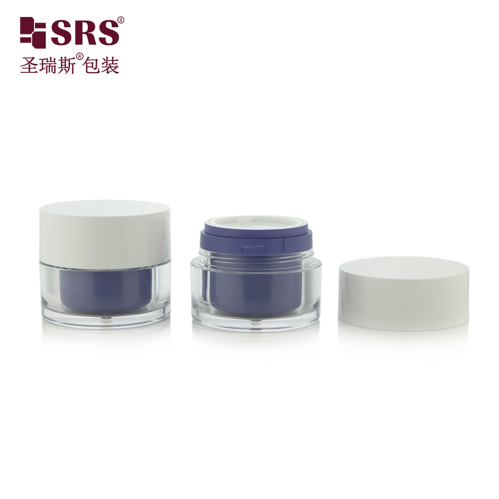 50g Empty PET Double Wall Container Facial Cream Replaceable Refill Cosmetic Jars