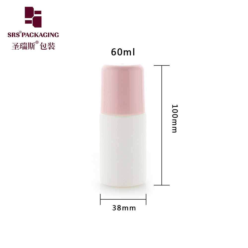 60ml 2 oz Plastic PP PCR Recycled Roller Ball Gel Bottle No Leakage Roll On Deodorant Packaging