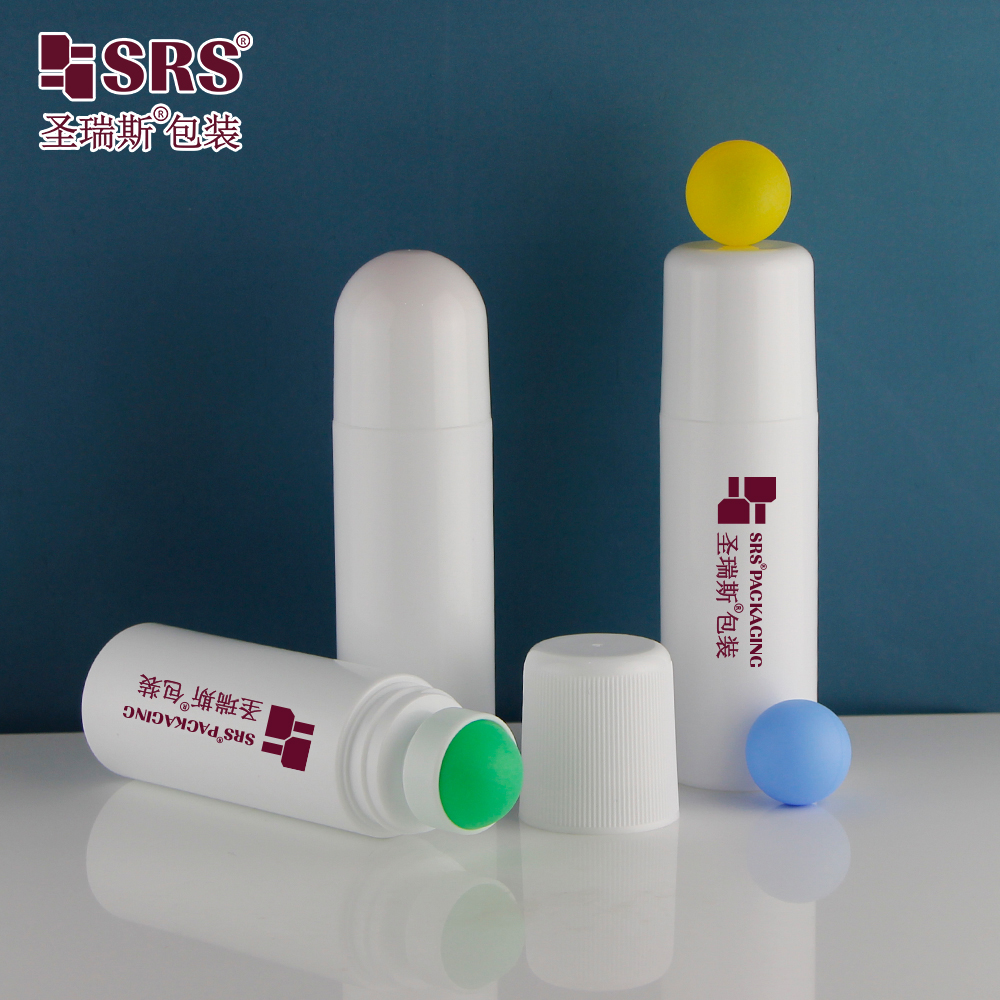 Custom Color 90ml Roll On Deodorant Bottle PP PCR Plastic Pain Relief Gel Roller Bottle With Plastic Roller Ball