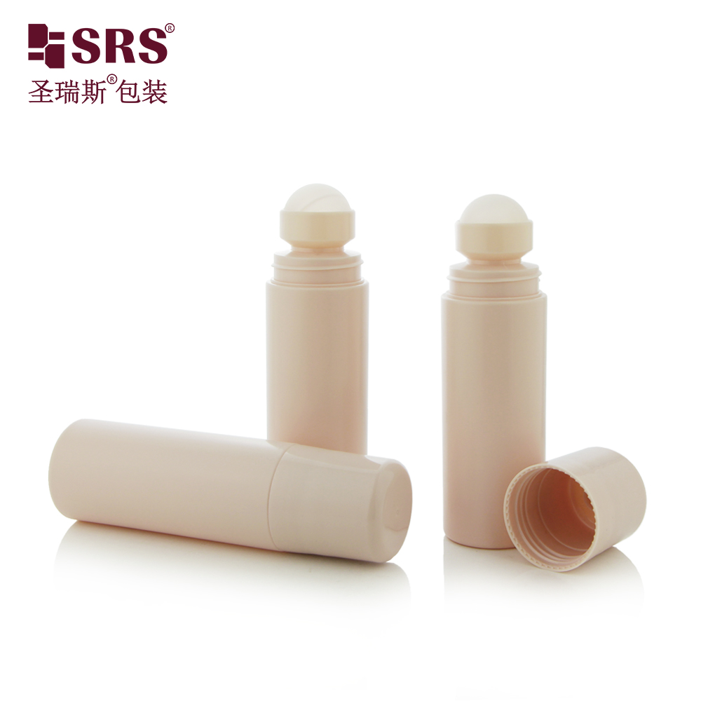 Custom Color 90ml Roll On Deodorant Bottle PP PCR Plastic Pain Relief Gel Roller Bottle With Plastic Roller Ball