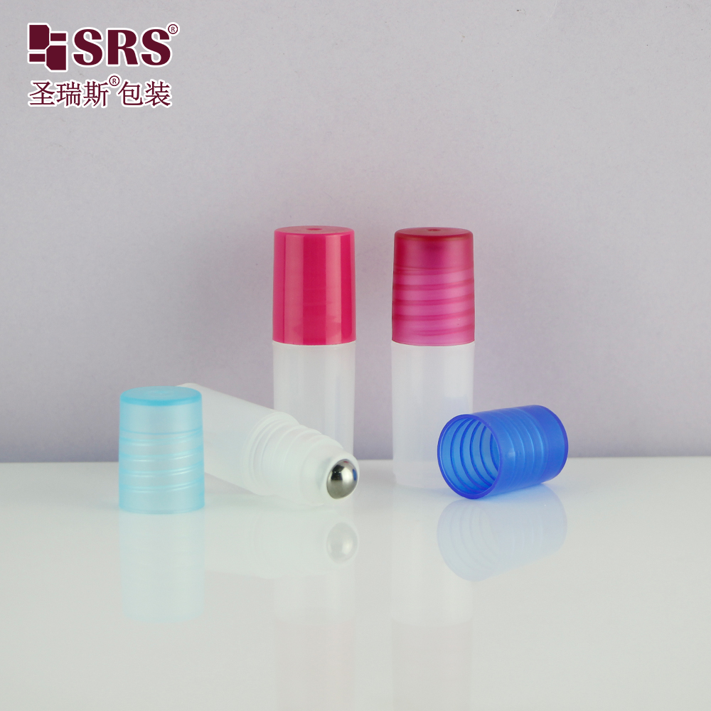 Travel Size 3ml PP PCR Plastic Roll On Bottle Skin Care Serum Roller Bottle With Steel Stainless Roller Ball