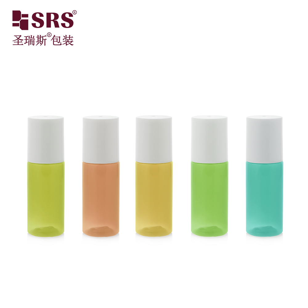 15ml New Arrival Neck 18 Custom Semi-transparent Solid Injection Color PET Roll On Bottle For Skincare