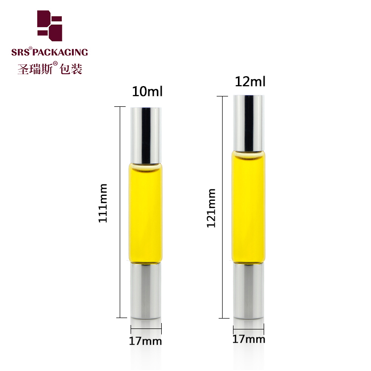 No Leakage 10ml 12ml Double Ended Roll On Glass Bottle For Perfume Essential Oil Anti-itching