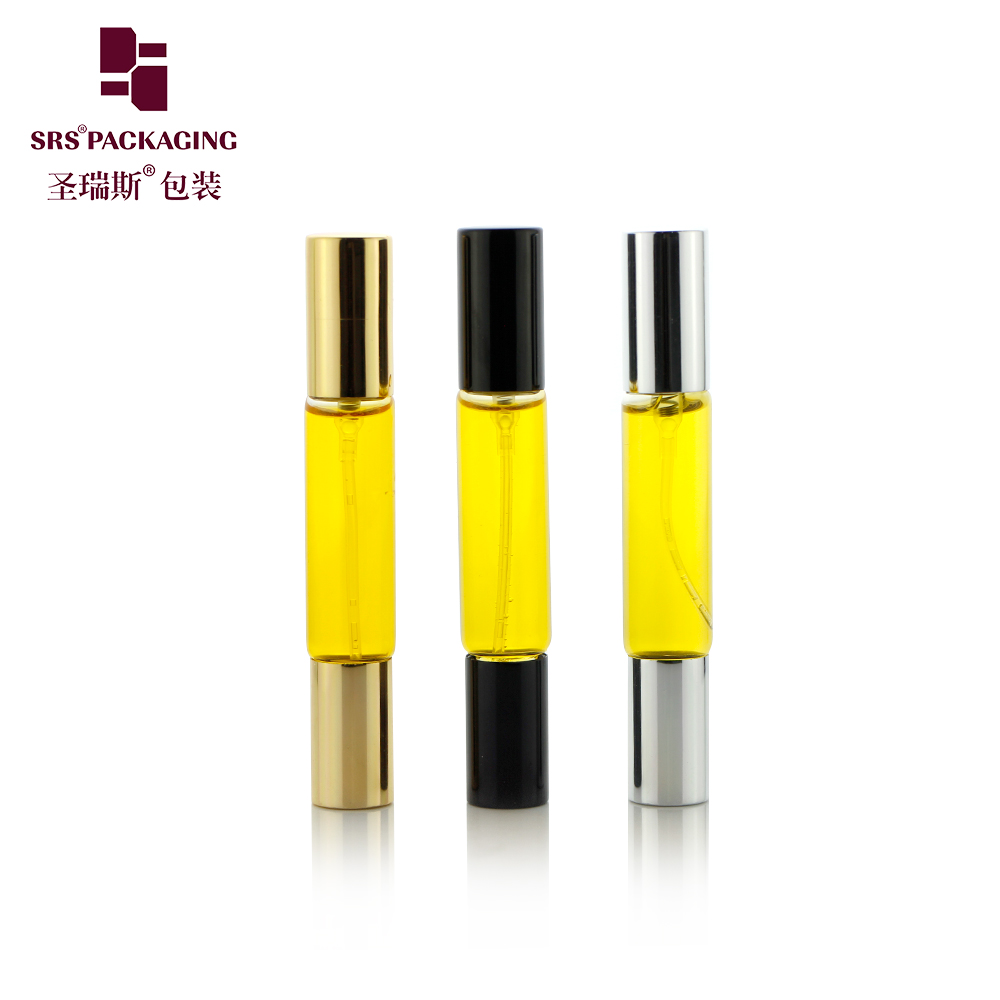 New Design Glass Perfume Roller Bottle 10ml Double Head Glass Spray Bottles Essential Oil Serum Bottle