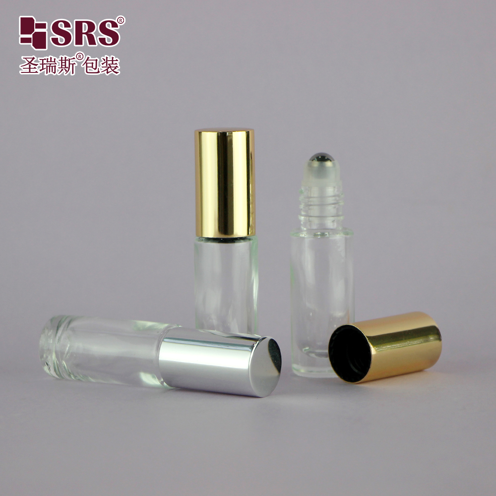 Thick Bottom 4ml Essential Oil Glass Roll On Bottle Travel Size Lip Care Oil Skin Care Packaging With Roller Ball