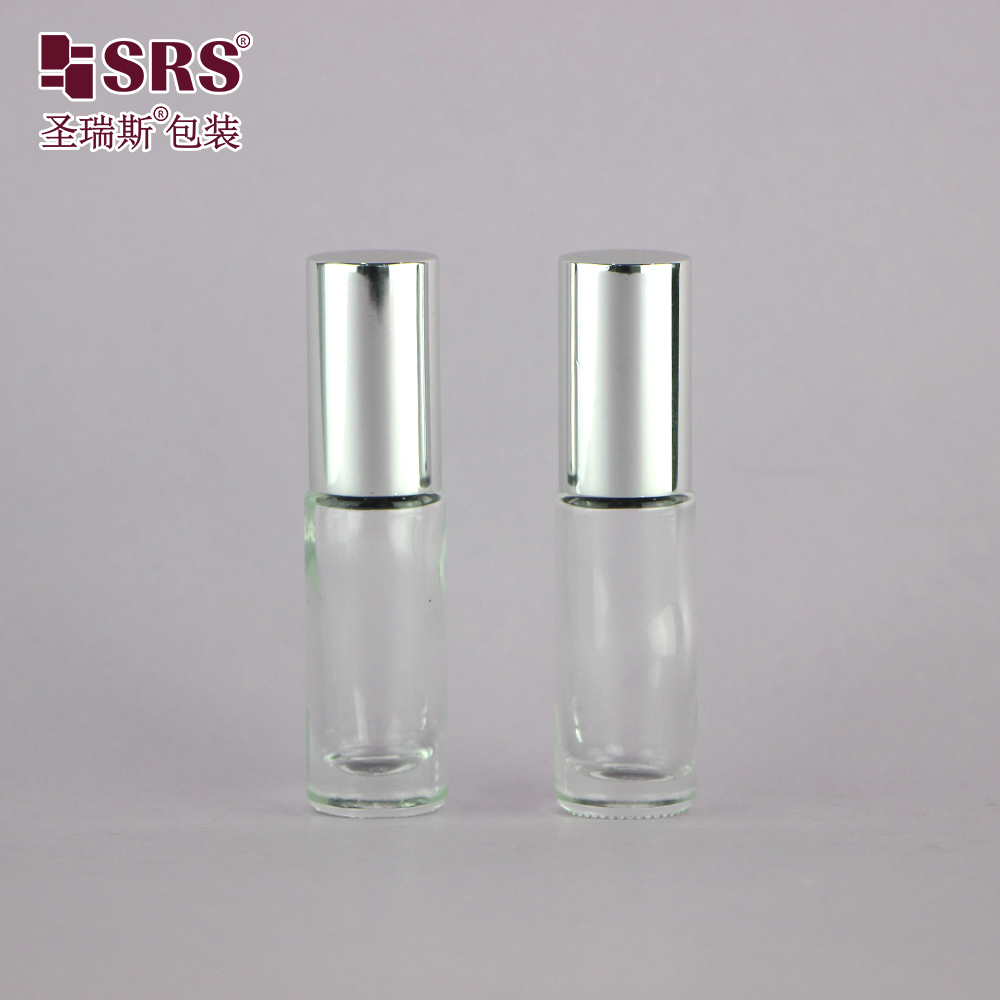 Thick Bottom 4ml Essential Oil Glass Roll On Bottle Travel Size Lip Care Oil Skin Care Packaging With Roller Ball