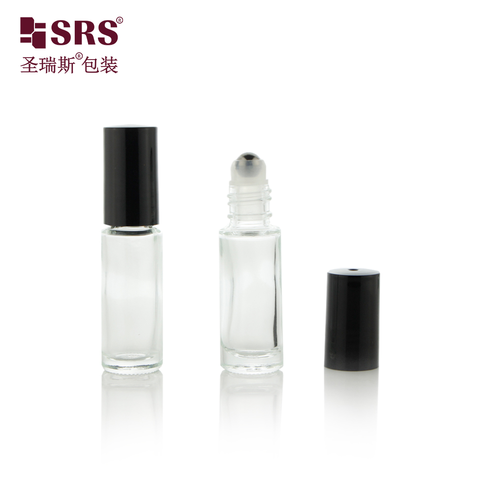 Thick Bottom 4ml Essential Oil Glass Roll On Bottle Travel Size Lip Care Oil Skin Care Packaging With Roller Ball