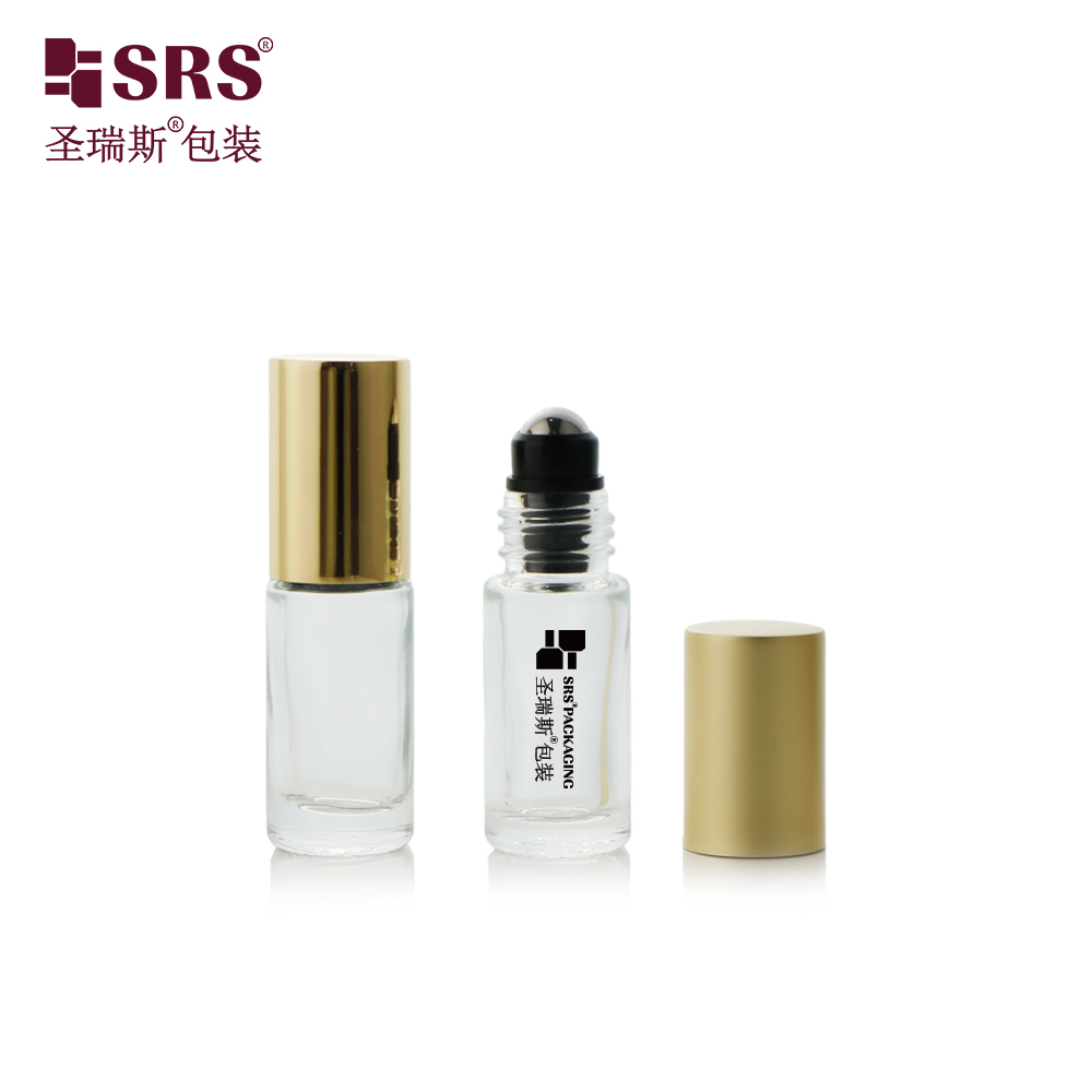 Empty Thick Wall Thick Bottom Coating Colorful Perfume Glass Bottle With Roller Ball