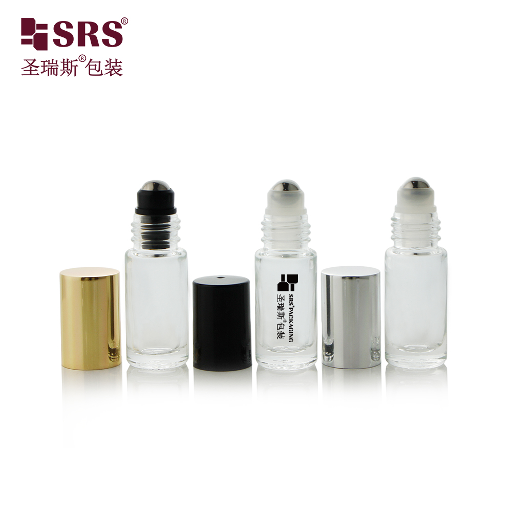 Empty Thick Wall Thick Bottom Coating Colorful Perfume Glass Bottle With Roller Ball