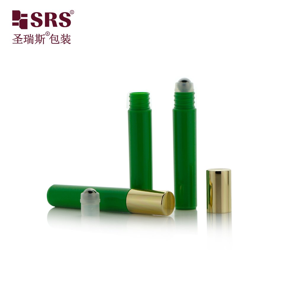 Hot Sale 7ml Green Roll On Bottle Empty PP Plastic Bottles with Roller Ball for Cosmetics