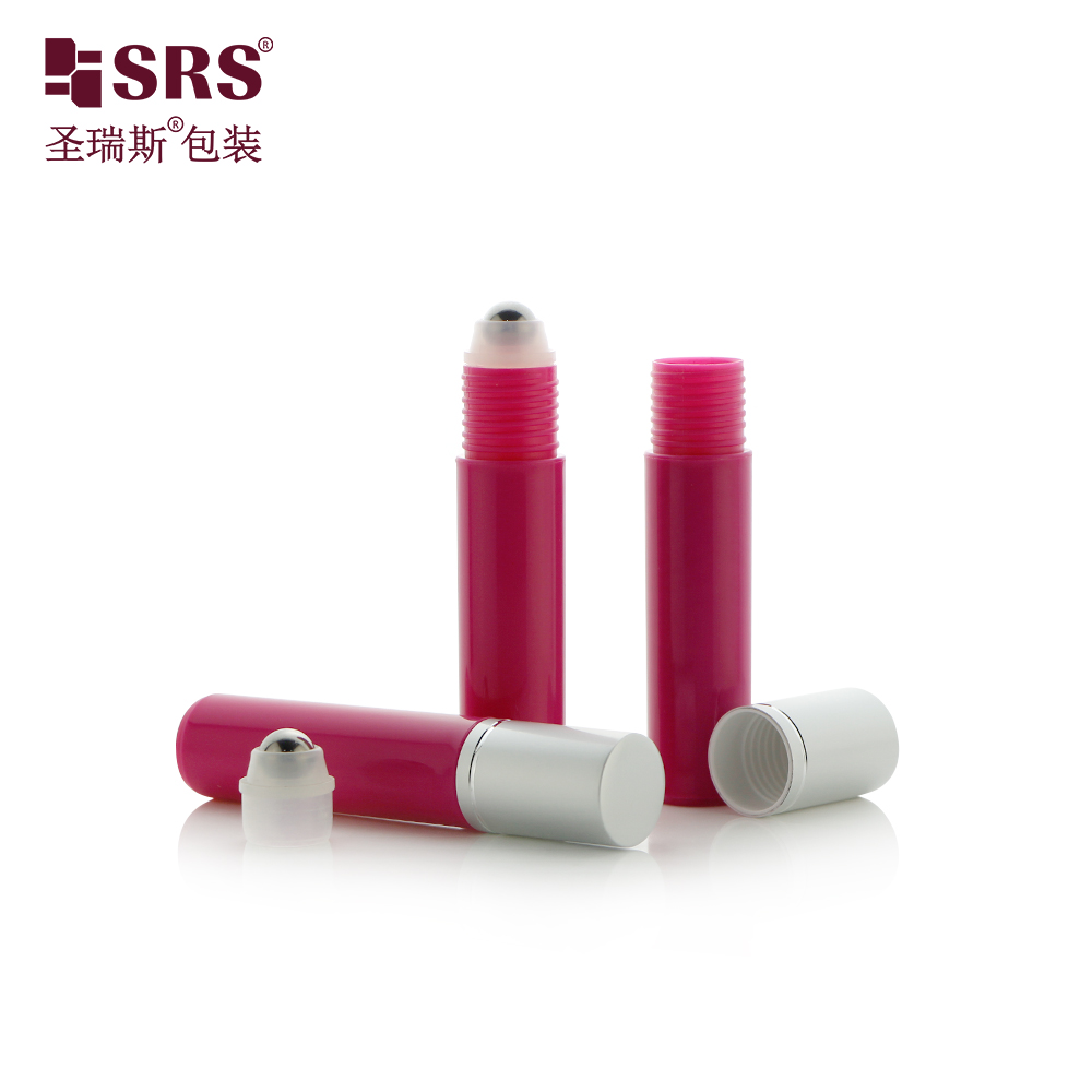 Empty Round Shape Custom Injection Solid Color Glossy Matte Finished Roll On Small Bottle 10ml