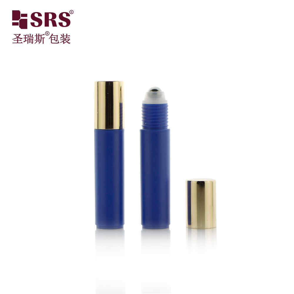 Empty Round Shape Custom Injection Solid Color Glossy Matte Finished Roll On Small Bottle 10ml