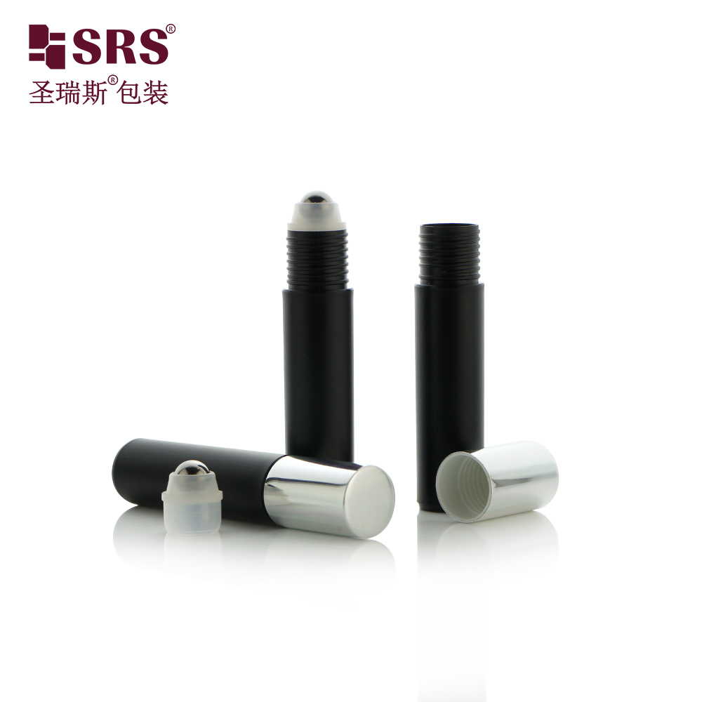 Empty Round Shape Custom Injection Solid Color Glossy Matte Finished Roll On Small Bottle 10ml