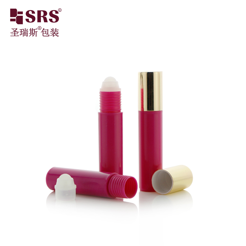 Empty Round Shape Custom Injection Solid Color Glossy Matte Finished Roll On Small Bottle 10ml