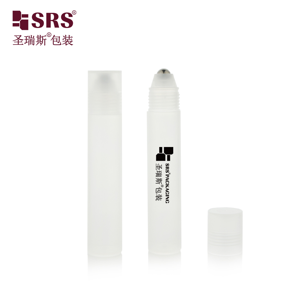 Transparent Frosted 15ml Eye Serum Roll On Bottle PP PCR Eco-friendly Refreshing Anti-itch Roller Bottle With Steel Ball