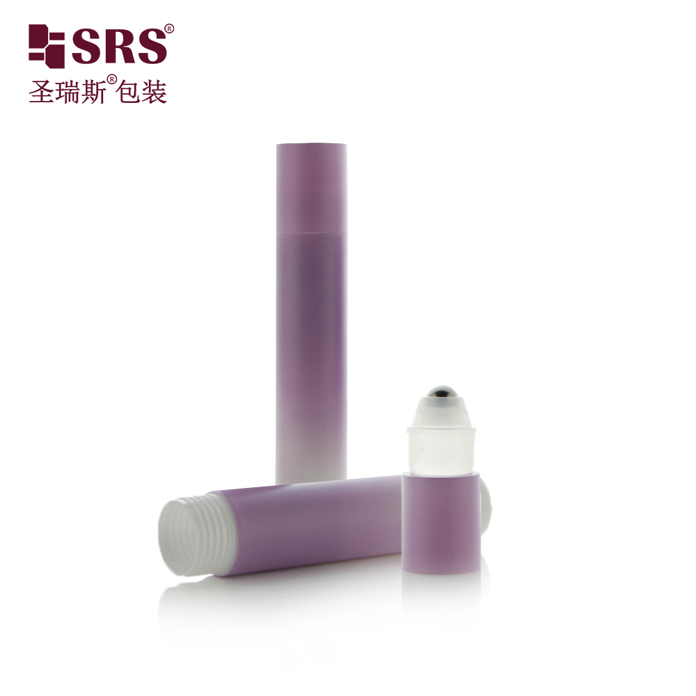 20ML Translucent Empty Injection Bottle with Plastic Roll on Applicator Blue Green Frost Cap for Massage Gel Packaging