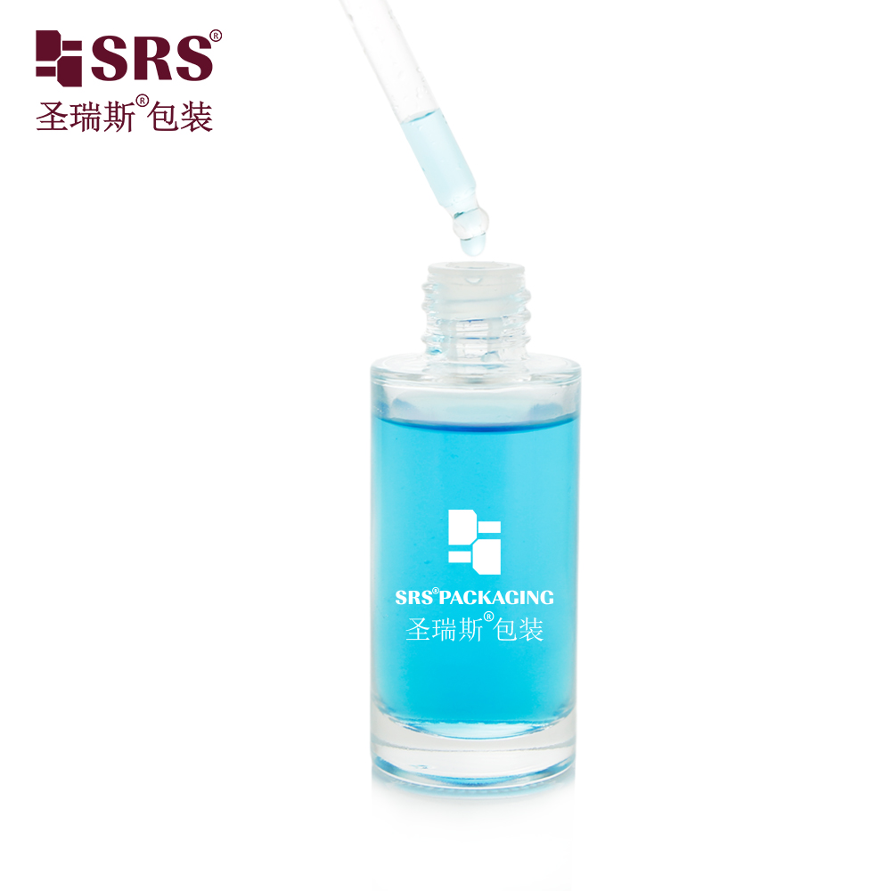 Popular 25ml Plastic Head Dropper Bottle Durable Glass For Cosmetics Packaging Skincare Oil